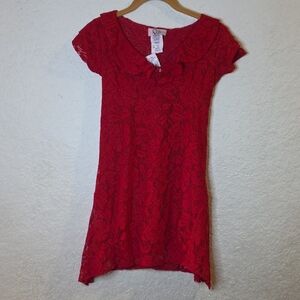 Charming Red Lace Kids Dress